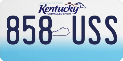 KY license plate 858USS