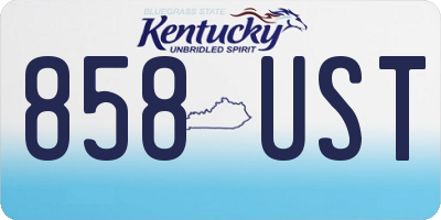 KY license plate 858UST