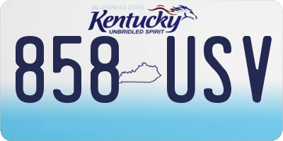 KY license plate 858USV