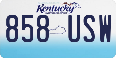 KY license plate 858USW