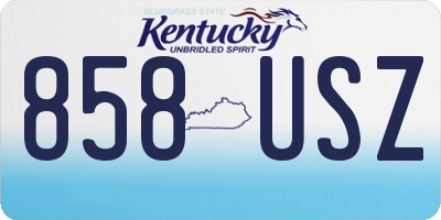 KY license plate 858USZ