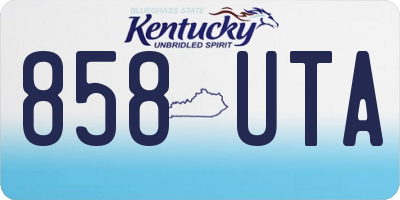 KY license plate 858UTA