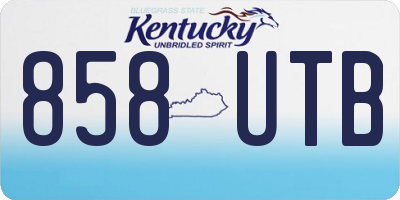 KY license plate 858UTB