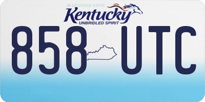KY license plate 858UTC