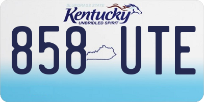 KY license plate 858UTE