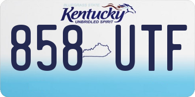 KY license plate 858UTF