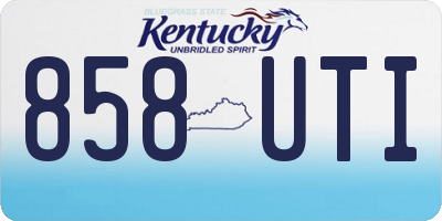 KY license plate 858UTI