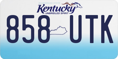 KY license plate 858UTK