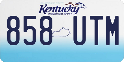 KY license plate 858UTM