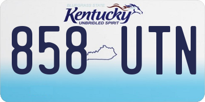 KY license plate 858UTN