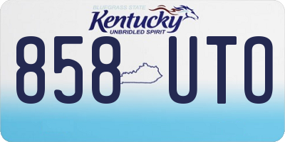 KY license plate 858UTO
