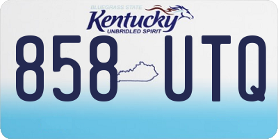 KY license plate 858UTQ