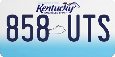 KY license plate 858UTS