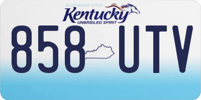 KY license plate 858UTV