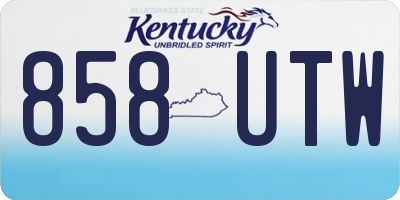 KY license plate 858UTW