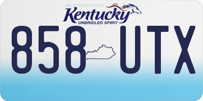 KY license plate 858UTX