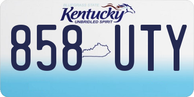KY license plate 858UTY