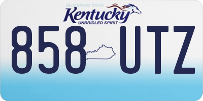 KY license plate 858UTZ