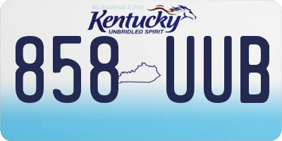KY license plate 858UUB