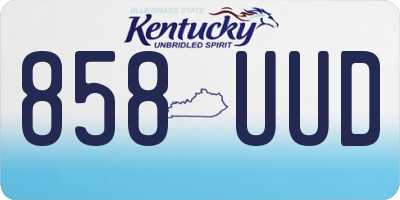 KY license plate 858UUD