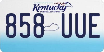 KY license plate 858UUE