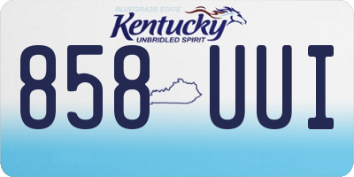 KY license plate 858UUI