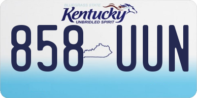 KY license plate 858UUN