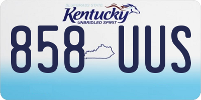 KY license plate 858UUS