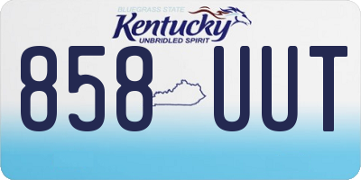KY license plate 858UUT
