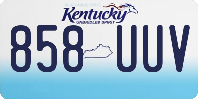 KY license plate 858UUV