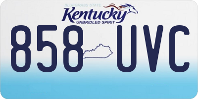 KY license plate 858UVC