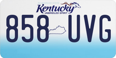 KY license plate 858UVG