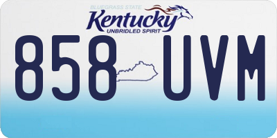 KY license plate 858UVM