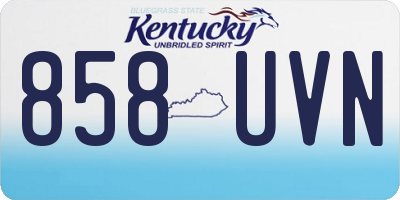 KY license plate 858UVN