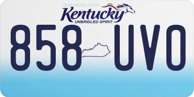 KY license plate 858UVO