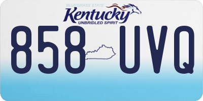 KY license plate 858UVQ