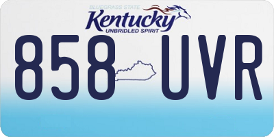 KY license plate 858UVR