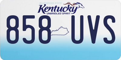 KY license plate 858UVS