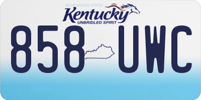 KY license plate 858UWC