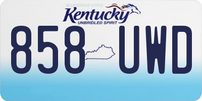 KY license plate 858UWD