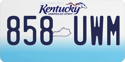 KY license plate 858UWM
