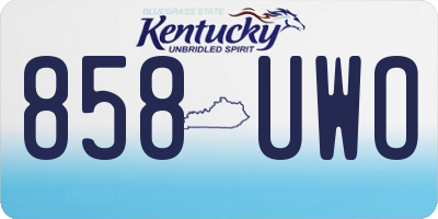 KY license plate 858UWO