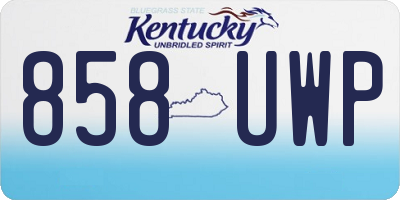 KY license plate 858UWP