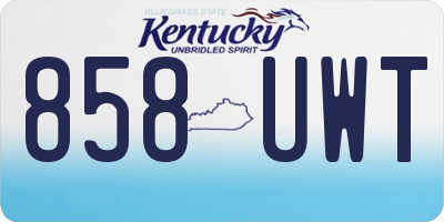 KY license plate 858UWT