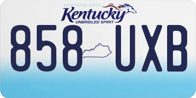 KY license plate 858UXB