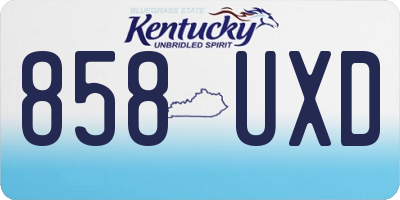 KY license plate 858UXD