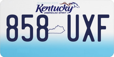 KY license plate 858UXF