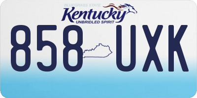 KY license plate 858UXK