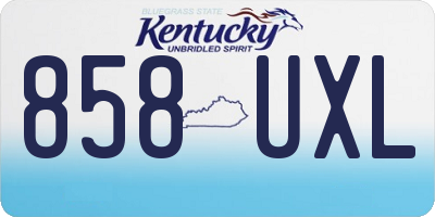KY license plate 858UXL