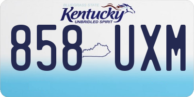 KY license plate 858UXM